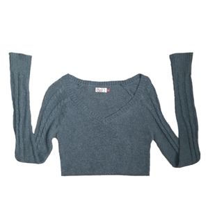 SO V-Neck Gray Pullover Sweater Size Small